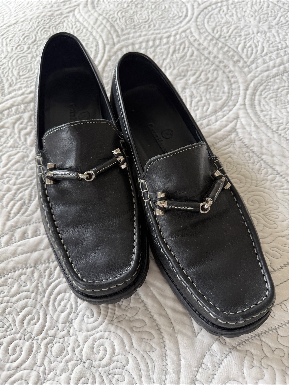 Cole Haan Womens size 8.5 shoes black leather slip on comfort Loafers